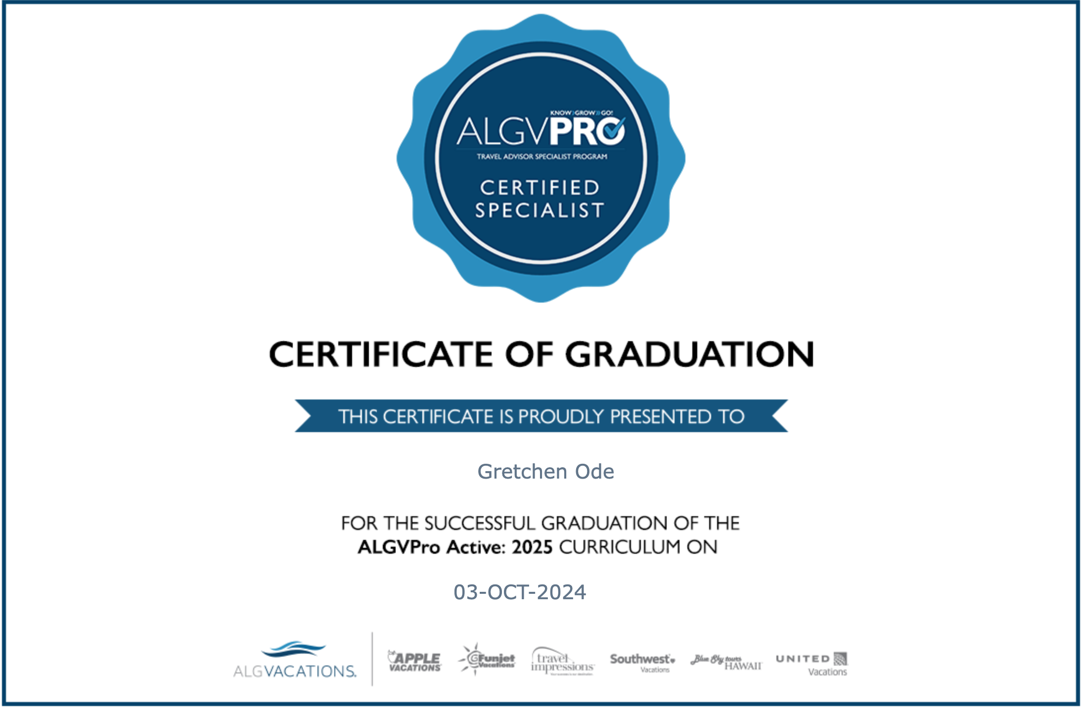 ALGVPro Certified Specialist